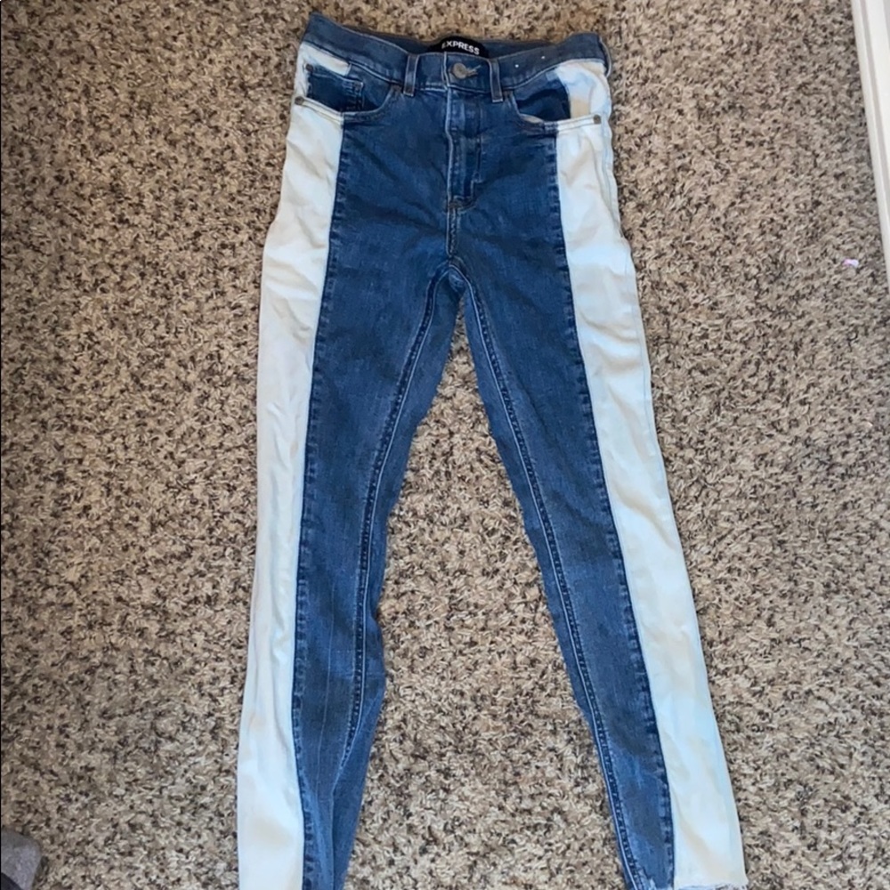 express two toned skinny jeans - high waisted